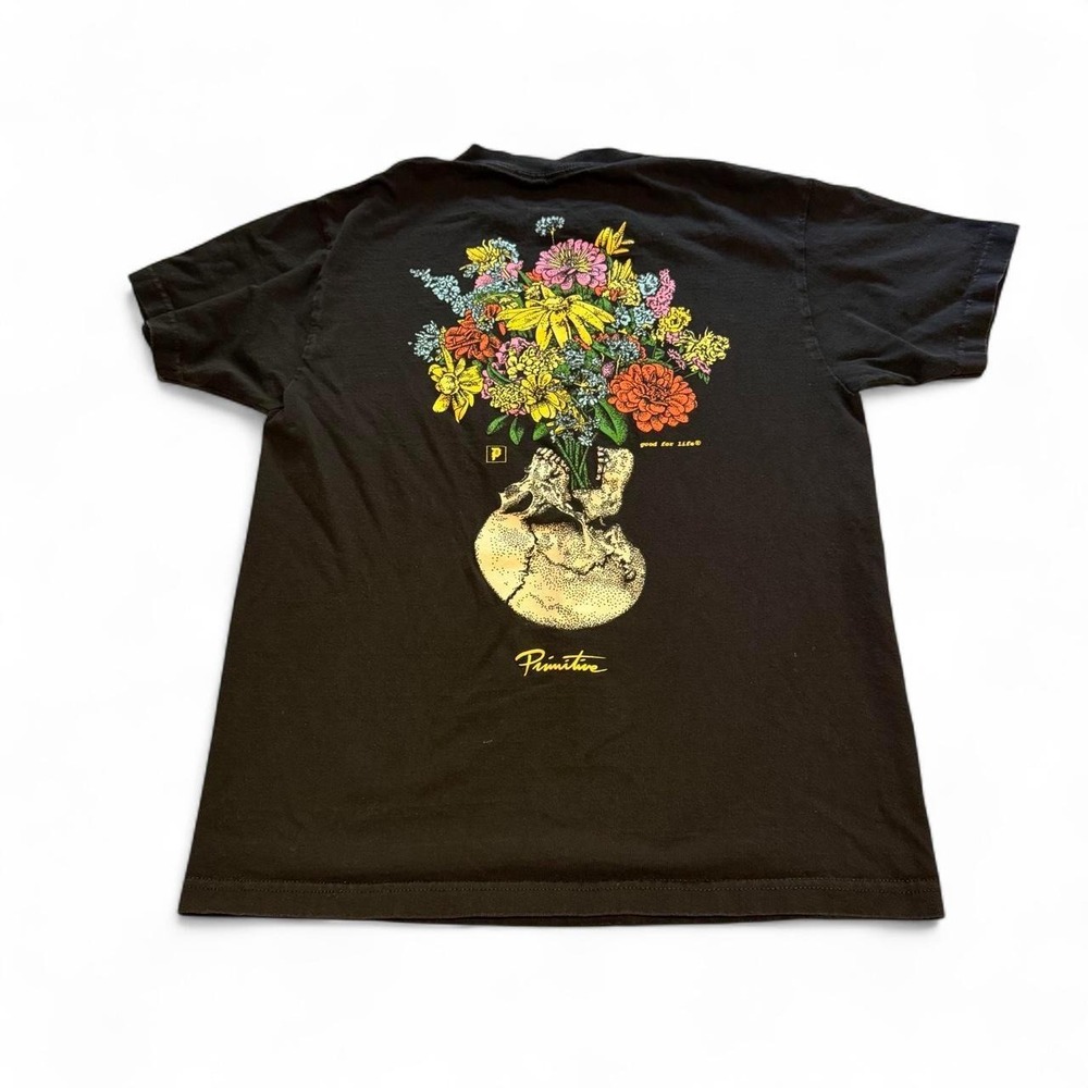 Primitive Skateboarding Floral Graphic Tee Black Men's M Streetwear